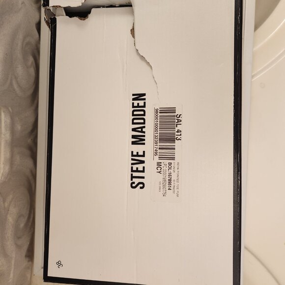 Steve Madden "Reya" Black Box Black Leather Patent Heels. NIB. Size 6.5 - Picture 11 of 12